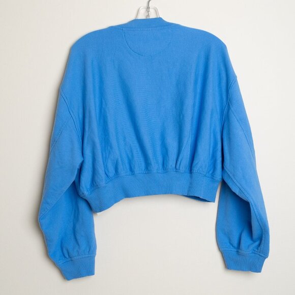Madewell Terry Sweatshirt Cropped Oversized Blue - Picture 5 of 14